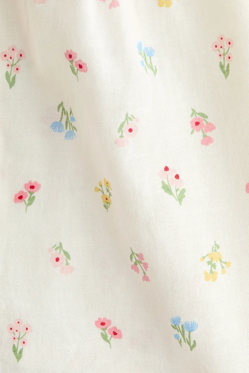 اتش اند ام فستان قطني بحواف مكشكشة